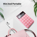 HXSJ Mofii SK-657 2.4G  Keyboard 20 Keys Numeric Keyboard Portable Calculator with LED Display for Accounting Office Pink. 