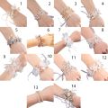 Artificial Flowers Wrist Corsage Elegant Comfortable Touch Anti-Wear Bride Bridesmaid Wrist Corsage Artificial Flowers Bracelet for Wedding Engagement. 