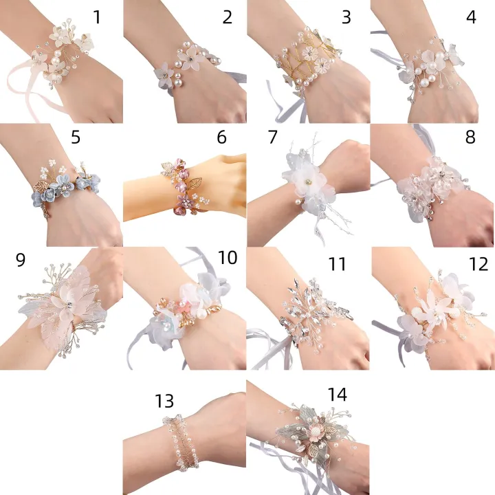 Artificial%20Flowers%20Wrist%20Corsage%20Elegant%20Comfortable%20Touch%20Anti-Wear%20Bride%20Bridesmaid%20Wrist%20Corsage%20Artificial%20Flowers%20Bracelet%20for%20Wedding%20Engagement%20-%20Image%204