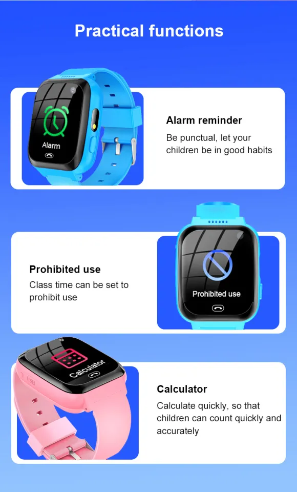 New Game Smart Watch Kids Phone Call Music Play Flashlight Games