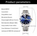 BINBOND 2521 Men’s Luxury Stainless Steel Fashion Business Watch Luminous Dial Calendar Quartz Wrist Watch.