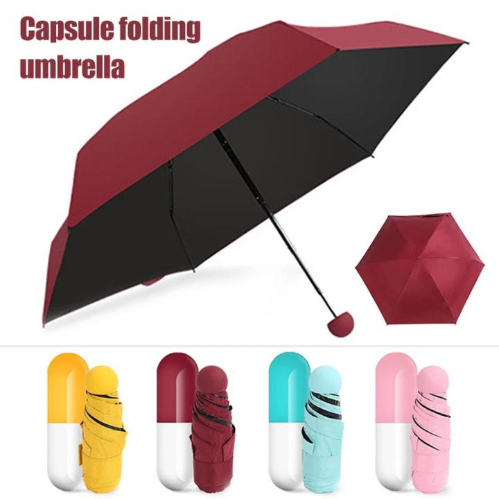Capsule Umbrella,Mini Pocket Capsule Umbrella Waterproof UV Rain Umbrellas -Bix Super Shop