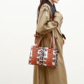 Women's large-capacity contrasting snake print premium sense commuter bag Business commuter PU shoulder crossbody tote bag.