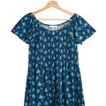 Womens Smocked Printed Round Neck Short Sleeves Tops From Levin. 