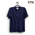 Half Sleeve Cotton T-shirt For Men - Solid Navy Blue. 