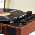 Record Player Retro Record Player Wood Vinyl Player Phonograph With Speakers 3 Speeds For Bar Entertainment Home Office Decoration.