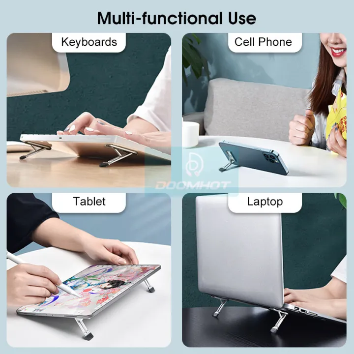 Doomhot%20Mini%20Laptop%20Stand%20Foldable%20Laptop%20Riser%20Adjustable%20Notebook%20Cooling%20Bracket%20Portable%20Keyboard%20Riser%20Alloy%20Invisible%20Desktop%20Notebook%20Holder%20Desk%20Laptop%20Stand%20-%20Image%209