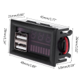 3X 12V Digital Voltmeter Voltage Battery Panel Meter for Car Motorcycle USB 5V 2A Output.