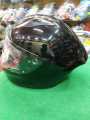 Vega Bolt Glossy Black Helmet Attached with Smoke Visor. 