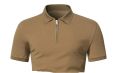 Men's polo shirt solid color short-sleeved zipper lapel T-shirt casual top.