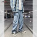 LINHUA Men Wide Leg Jeans Mens Spring cargo pants Hip Hop Streetwear New Loose Straight Baggy Denim Pants Male work jeans.