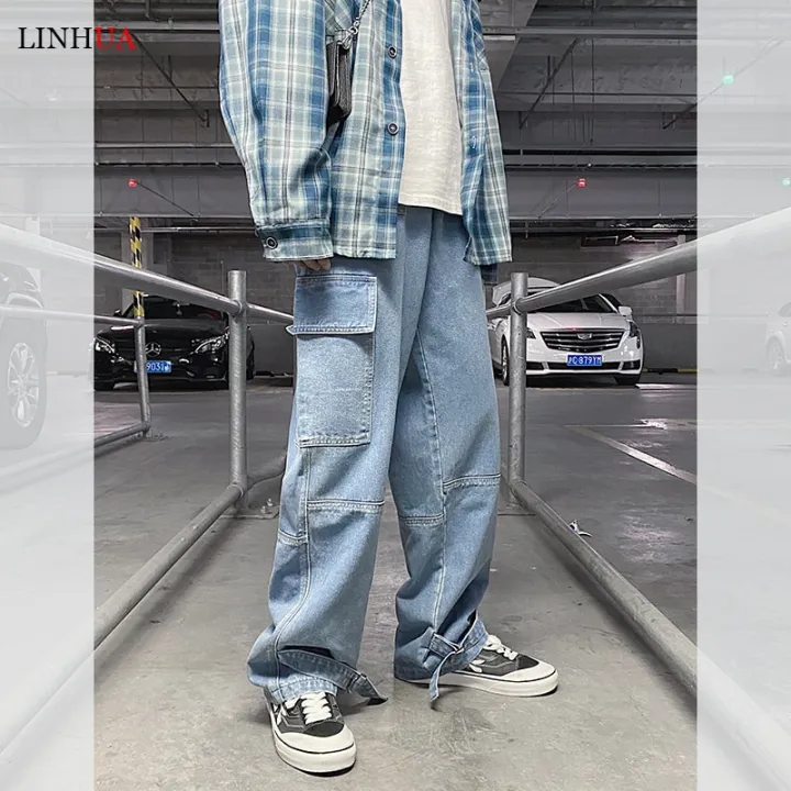 LINHUA%20Men%20Wide%20Leg%20Jeans%20Mens%20Spring%20cargo%20pants%20Hip%20Hop%20Streetwear%20New%20Loose%20Straight%20Baggy%20Denim%20Pants%20Male%20work%20jeans%20-%20Image%207