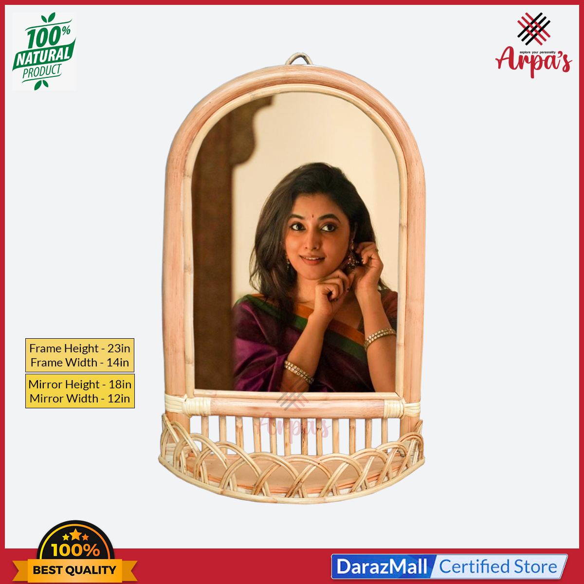 Attractive Rattan/Cane Mirror - Handcrafted Exclusive Wall Mirror