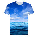 New Seaside Scenery T-Shirts Sea Beach Sky Nature 3D Print Streetwear Men Women Fashion Oversized T Shirt Kids Tees Tops Clothes. 