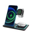 Charging Station for Apple Multiple Devices, Foldable 3 in 1 Wireless Charger for iPhone 16/15/14/13/12/Pro/Max/Plus, Apple Watch 10/9/Ultra/8/7/6/5/4/3/2/SE & AirPods 4/3/2/Pro.