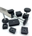1 PCS Of M8 * 50/100mm Adjustable Foot Pads With Nuts Pipe Plugs Black Square Furniture Shelves Height Adjustable Foot Cups.
