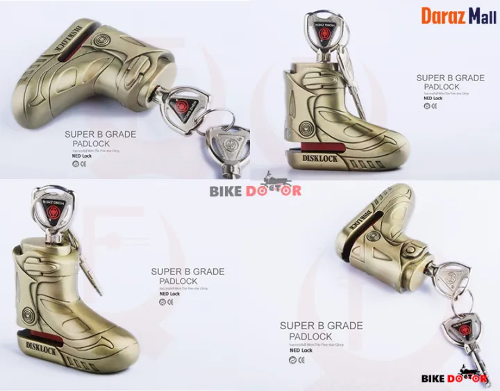 Shoe%20Shape%20Anti%20Theft%20Disc%20Brake%20Rustproof%20Rotor%20Lock%20(Antique%20Bronze%20Color)%201%20Piece%20with%203%20Key%20-%20Image%206