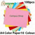Color Paper A4 for Craft, Art & Photocopy - 100 Sheets. 10 Colour. 80GSM. 