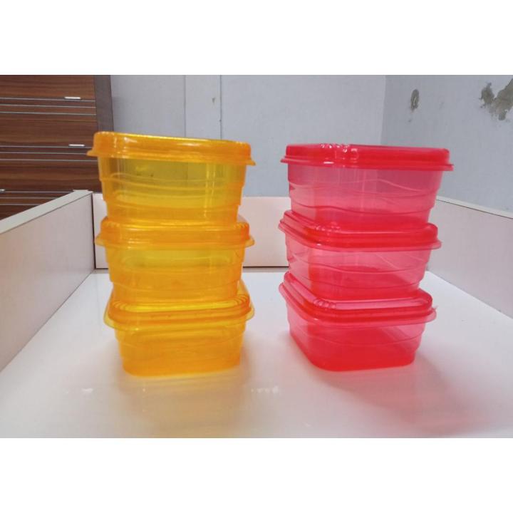 6Pis Plastic Mini Box MultiColour 250ml