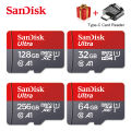 SanDisk Micro SD Card 256GB 128GB 64GB 32GB 4K A1 Ultra 100M/s Class 10 Flash Memory Card microsd Type C Card Reader. 