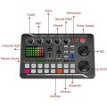 F998 Live Sound Card Audio Mixer Podcast, Voice Changer for Sound Effects Board for Microphone Karaoke. 