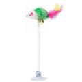 Spring Cat Toy Funny Suction Cup Spring Mouse Feather Pet Toy Multicolored Cat Feather Wand Pet Interactive Cat Toys Supplies.