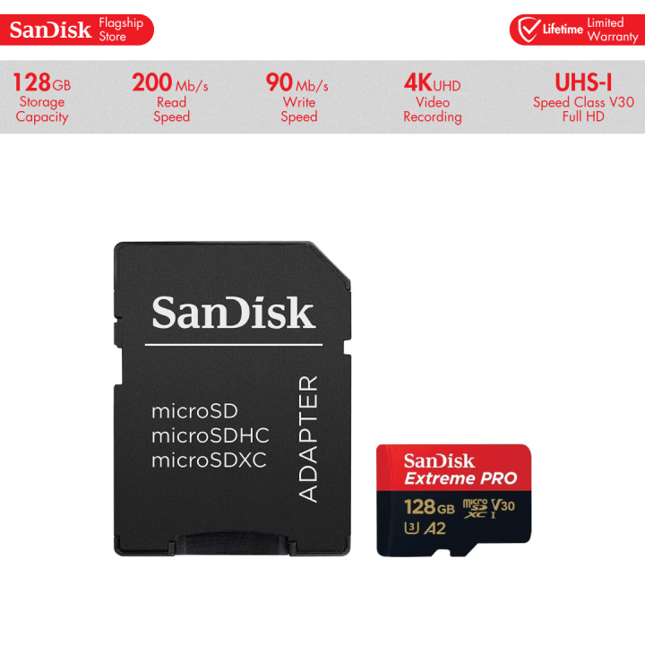 SanDisk 128GB Extreme PRO® microSDXC™ UHS-I Memory Card