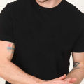Cotton Short Sleeve T-Shirt For Men - Black. 