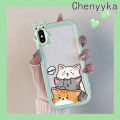 Chenyyka For iPhone X Xs Xr Xs Max Case Cartoon Cute Cat Little Monster Camera Lens Soft Clear Shockproof Phone Cases Simple Transparent Back Cover Silicone Protective Case.