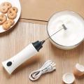 Handheld Rechargeable Liquid Mixer – Coffee Frother & Juice Maker (White).