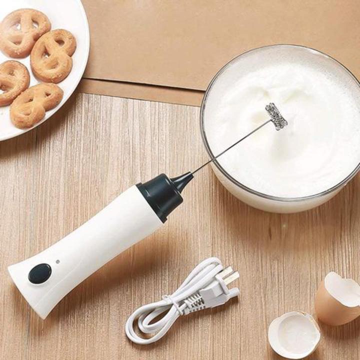 Handheld Rechargeable Liquid Mixer – Coffee Frother & Juice Maker (White)