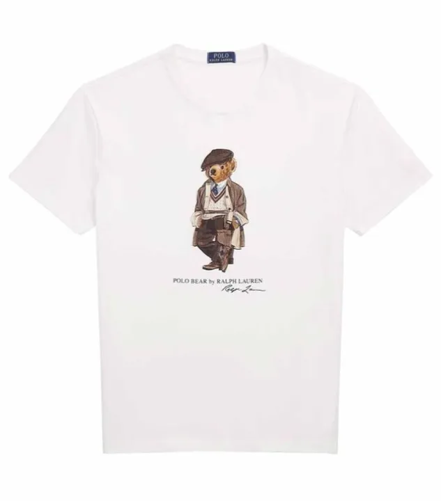 Polo%20Ralph%20Lauren%20Round%20Neck%20T-Shirt%20Men's%20%20Polo%20T-Shirt%20%20Bear%20Pony%20-%20White%20-%20Image%203