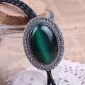 Agate Time Gem bolo tie retro shirt chain bolo collar rope leather necklace tie. 