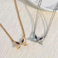 Fashion Romantic Magnetic Couple Necklaces Zirconia Hollow Butterfly Pendant Collarbone Chain Charm Necklace for Women BBF Jewelry Gifts Qoddess. 