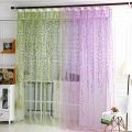 1PC Cute Voile Curtains Wicker Leaves Window Decor Transparent Curtains Pastoral Style Window Curtain Hot. 