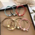 Rope Handmade Bell Cute Ceramic Cat Pendant Maneki Neko Bracelet Red Braided Rope Women Hand Ring Chinese Style Jewelry. 