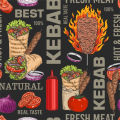 Custom Kebab Fast-food Restaurant Background Wallpaper Industrial Decor Mural Snack Bar Wall Paper Papel De Parede Papel Tapiz.