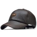 Fashion Men Leather Baseball Cap Hip Hop Casual Adjustable Winter Warm Hat Snapback Hat PU Leather Trucker Caps gorras.
