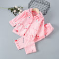 Autumn Winter Children's Coral Velvet Pajamas Boys Boys Thickened Winter Flannel Baby Girls Loungewear Set. 