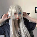 Wig Girl Hime Cut Fashion Air Bangs Long Straight Hair Invisible Seamless Jellyfish Head Soft GirlCOS. 