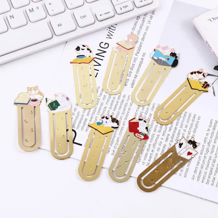 Cute%20Stationery%20Cartoon%20Reading%20Paper%20Cilp%20Japanese%20Metal%20Bookmark%20Kittens%20Book%20Mark%20Bookmark%20Cat%20Bookmark%20-%20Image%202