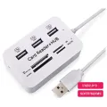1 Piece 3 Port USB HUB 2.0 Splitter Combo Card Reader Portable Multi Function Support TF SD M2 SDHC Card Read Write. 