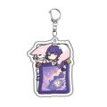 Anime Keychain Genshin Impact Diluc Zhongli Hutao Raiden Shogun Key Chain Accessories Cute Bag Pendant for Fans Gifts. 