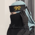 Embrodary printed niqab for muslim women one part niqab nose niqab. 