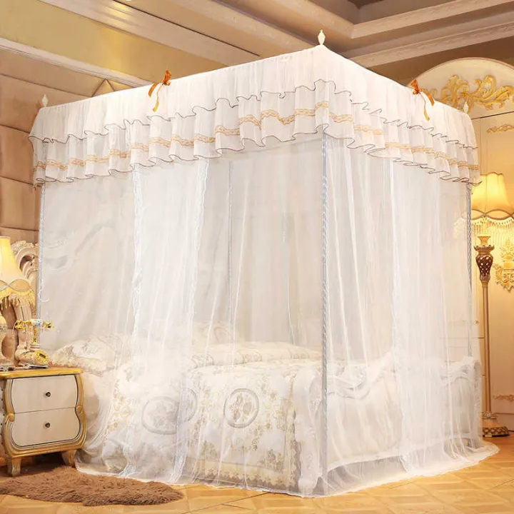 Mosquito%20Net%20Luxury%20Princess%20Four%20Corner%20Post%20Bed%20Curtain%20Canopy%20Netting%20Mosquito%20Net%20Bedding%20-%20Image%203