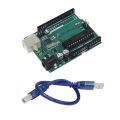 For Arduino UNO R3 Atmega328P 32KB 7-9V Arduino MCU C Language Programming Learning Development Board Green with Data Cable.