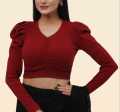 CropTops Long Sleeve Blouse Best Qualityfull Cotton With Nylon Good Stitching for Women Size (S=30/32) (M=34/36) (L=38/40) (XL=42/44). 