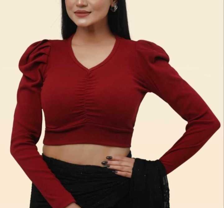 CropTops Long Sleeve Blouse Best Qualityfull Cotton With Nylon Good Stitching for Women Size (S=30/32) (M=34/36) (L=38/40) (XL=42/44)