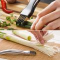Kitchen Shred Silk The Knife, Stainless Steel Chopped Green Onion Knife, Curved Handle Design, Food Speedy Chopper Green Onion. 