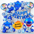 Ultimate Ocean Shark Theme Birthday Decoration Combo Pack- Full Set with Foil Backdrop & Banner- (Pack of 95 Pcs).